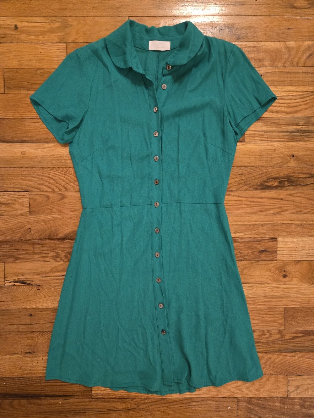 ISALIS Green Collared Mini Shirt Dress A-Line Small